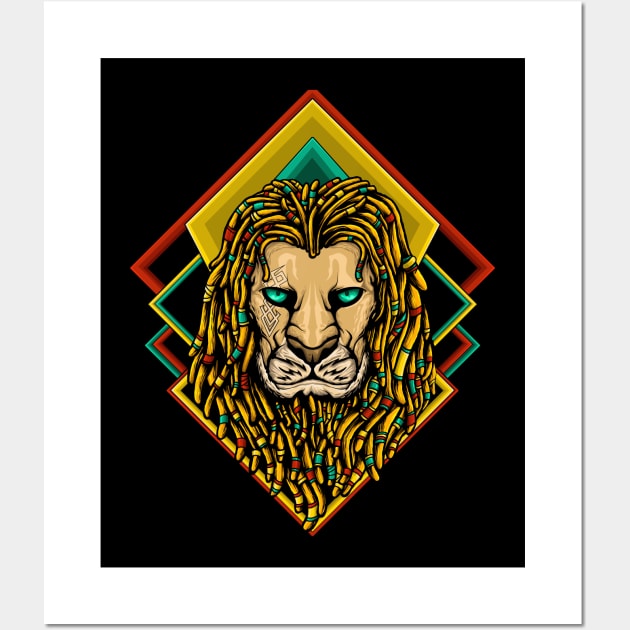 Lion King of Reggae Jungle Wall Art by IMBAKID